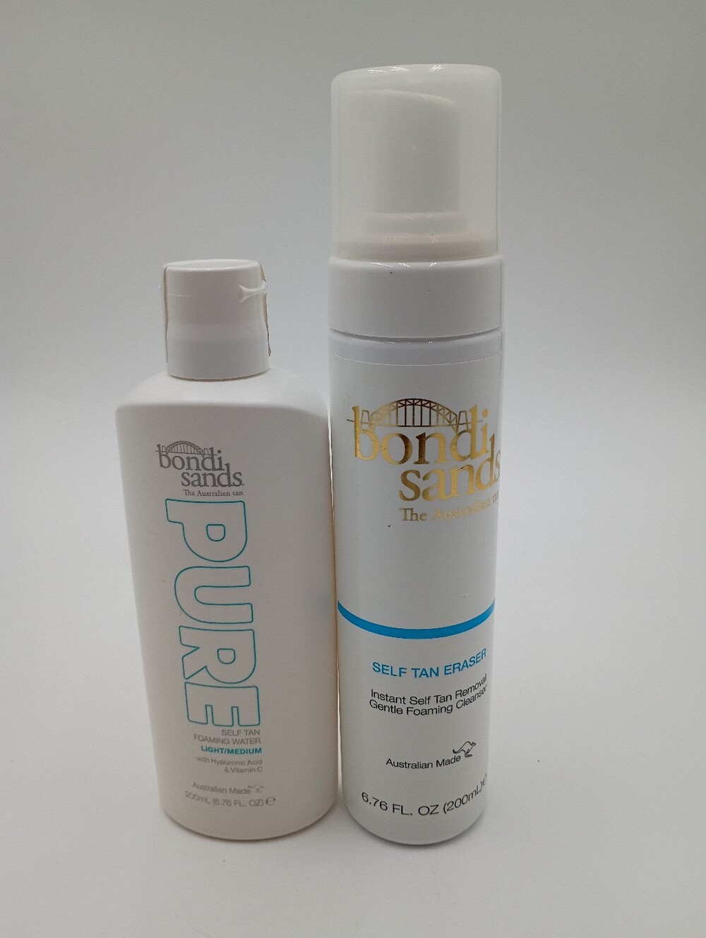 Bondi Sands Self Tan Foaming Water & Tan Eraser. 6.76 FL Oz Each. New.